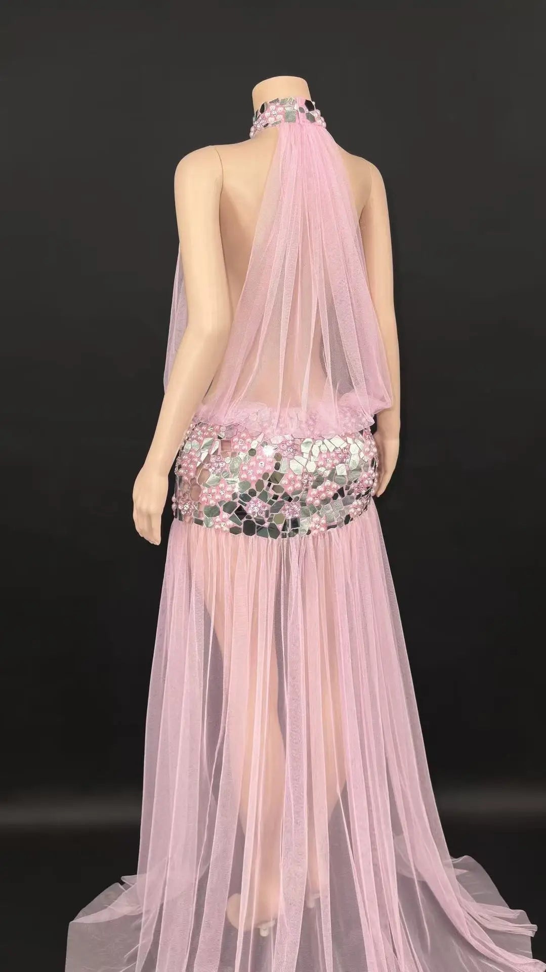 Meisha Sequin Train Dress