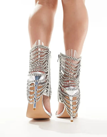 Bling Bling Crystal Tassel High Heels