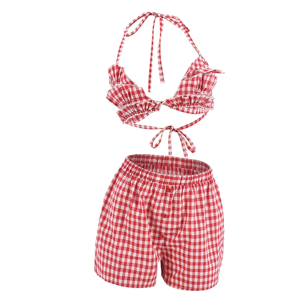 Lexia Plaid Short Set