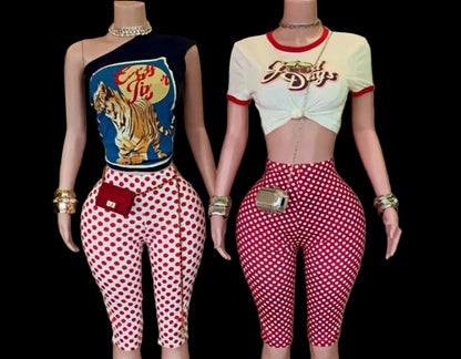 Miriam Polka Dot Capri Set