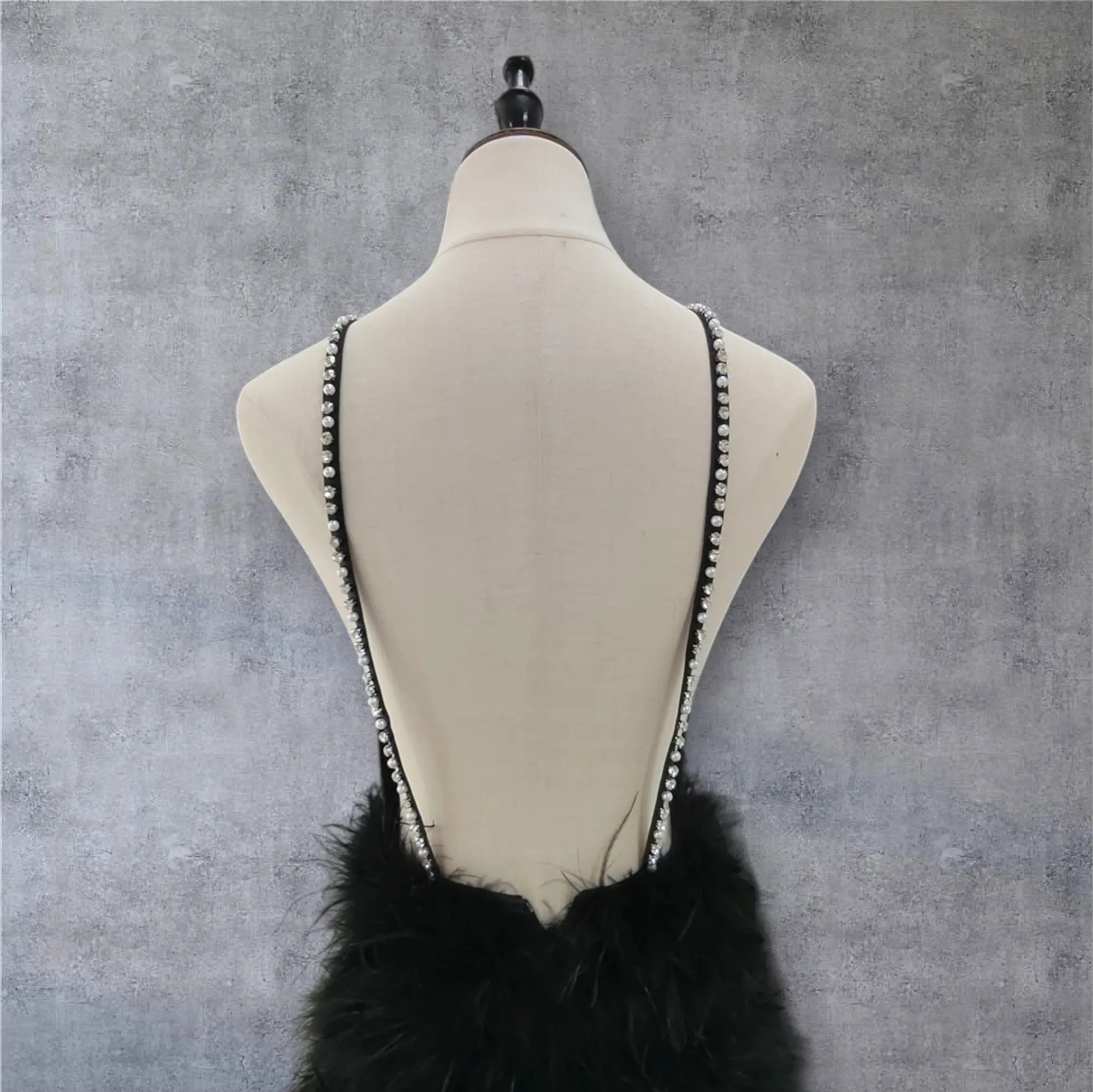 Sansha Satin Silk Feather Dress Fashion Closet Clothing