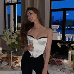 Satin Bustier Corset Top Fashion Closet Clothing