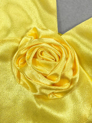 Satin Flower Mini Dress Fashion Closet Clothing