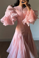 Lory Peated Flare Midi Dress