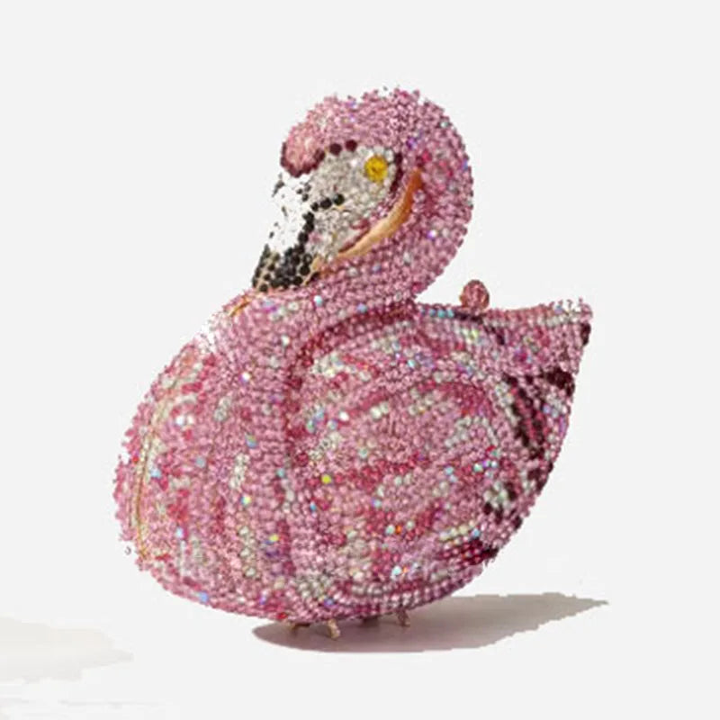 Swan Rhinestone Clutch Purse