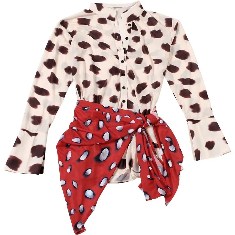 Polka Dot Shirt Mini Dress