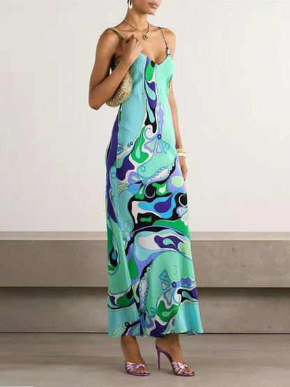 Vintage Satin Maxi Dress