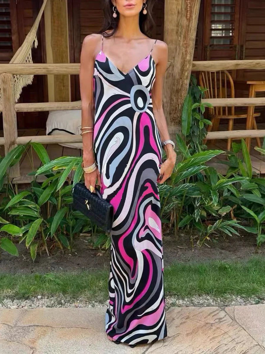 Vintage Satin Maxi Dress