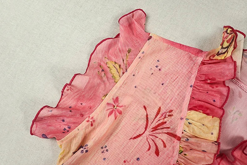 Butterfly Ruffled Crop Top