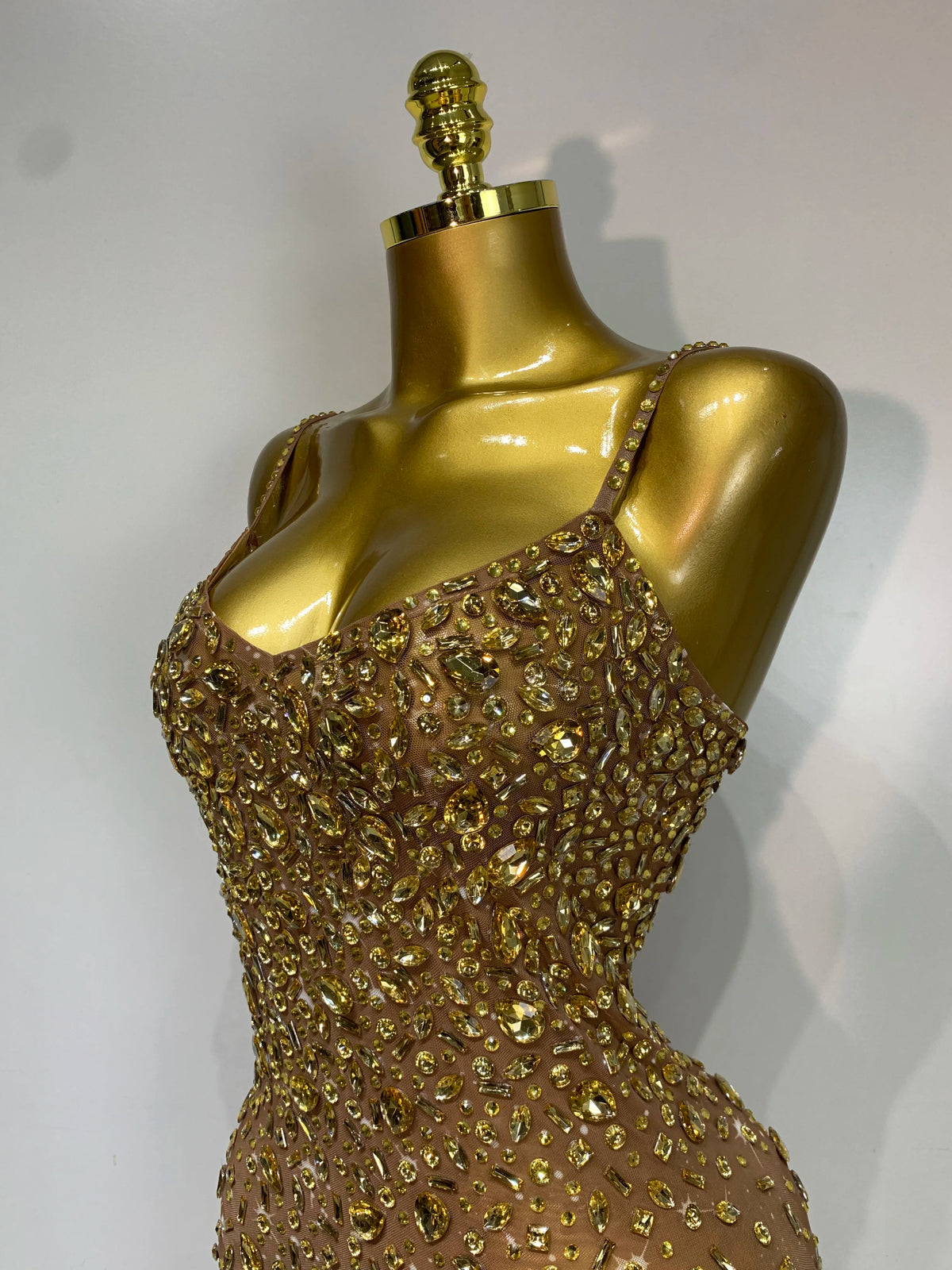 Zoey Rhinestone Mesh Mini Dress