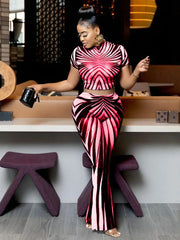 Stripe Flare Pants Set