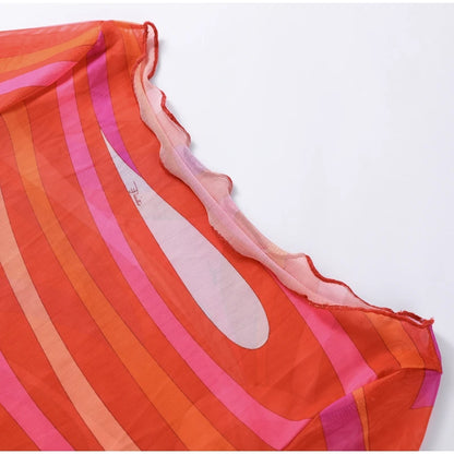 Marian Sheer Mesh Maxi Dress