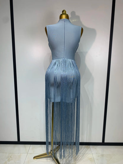 Izabella Tassel Bandage Maxi Dress