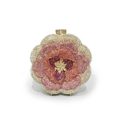 Floral Crystal Clutch Purse