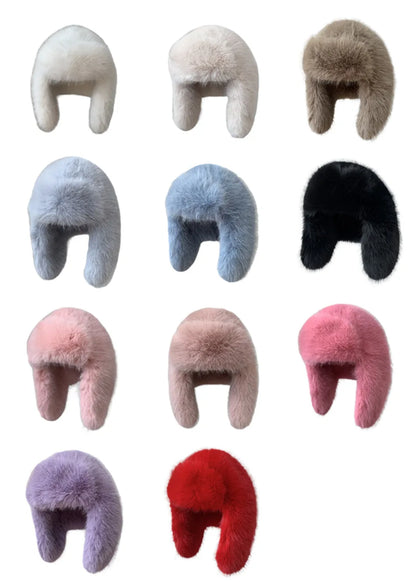 Plush Earflap Fur Hat