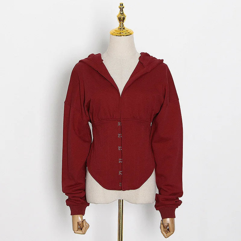 Hoodie Bandage Corset Jacket