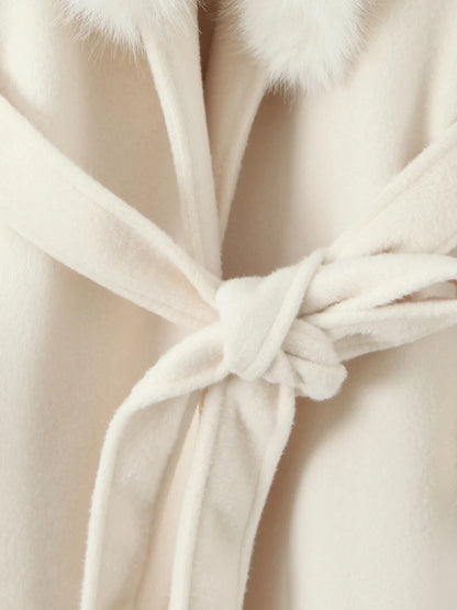 Fur Collar Elegant Trench Coat