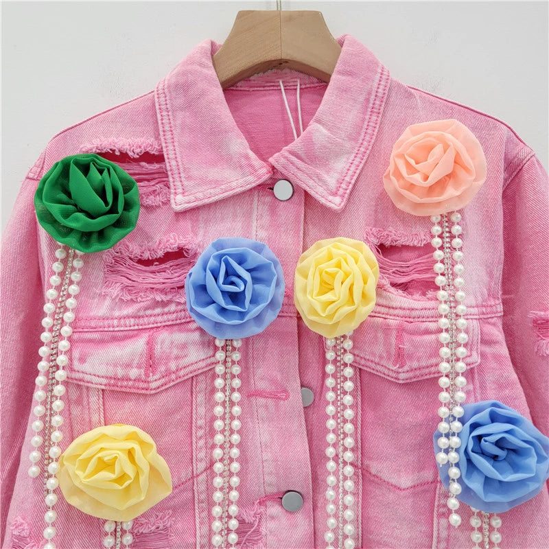 Versatile Flowers Cropped Jacket