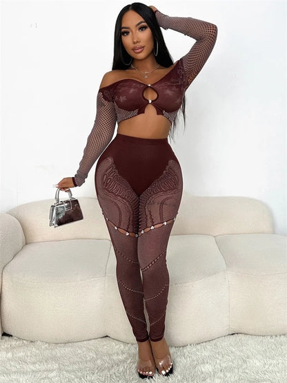 Tysha Off Shoulder Leggings Set