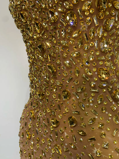 Zoey Rhinestone Mesh Maxi Dress