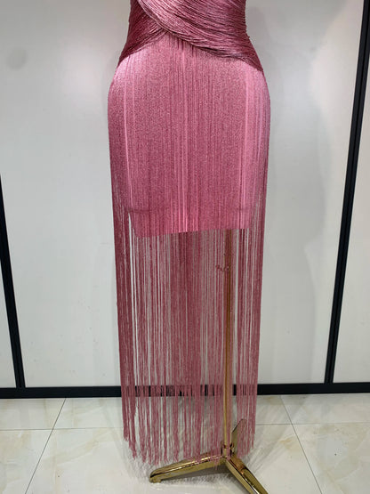 Izabella Tassel Bandage Maxi Dress