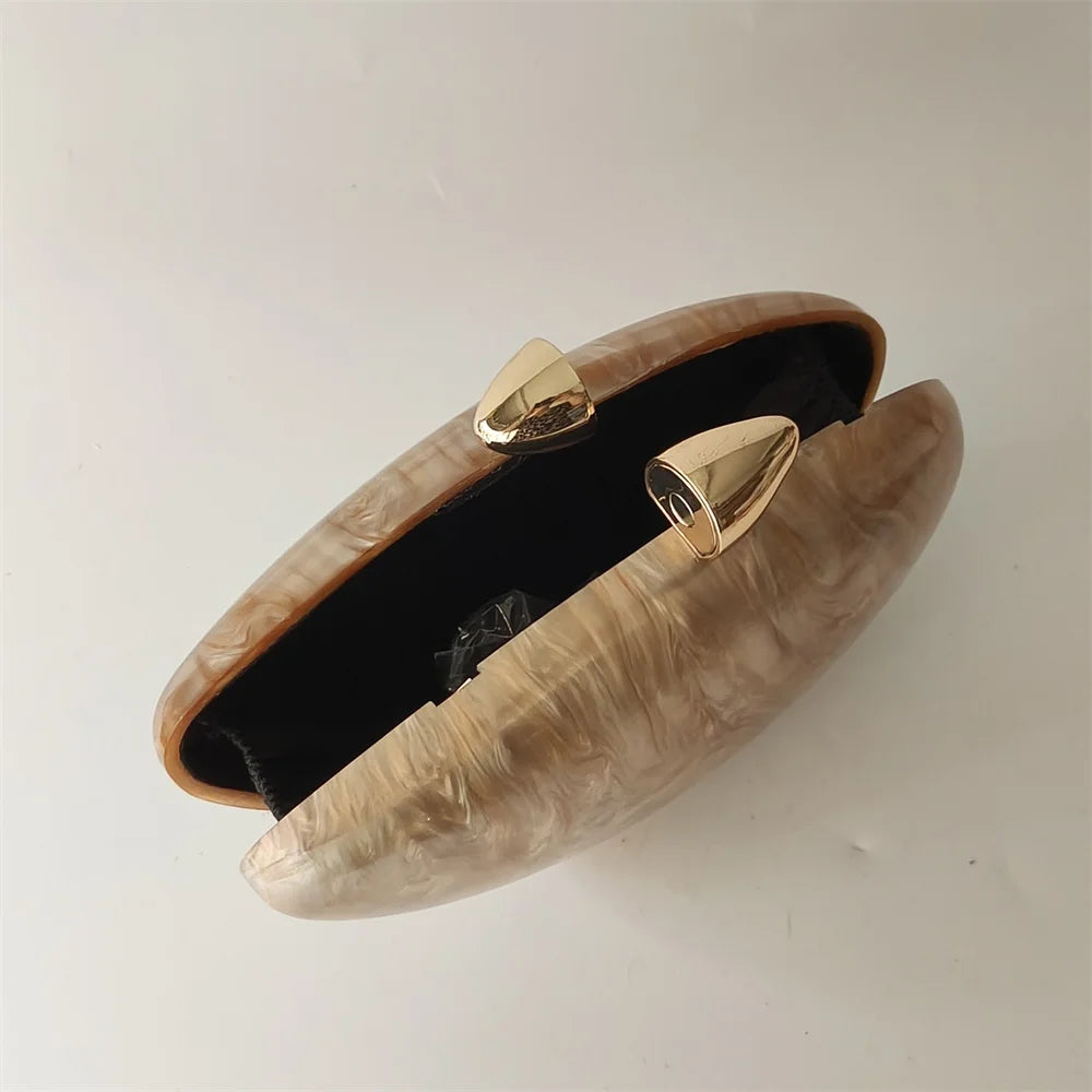 Shell Pearl Marble Clutch Purse