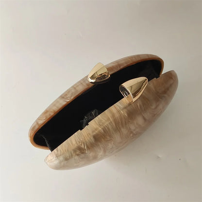 Shell Pearl Marble Clutch Purse