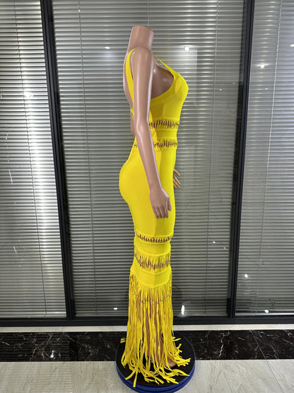 Joselle Tassel Bodycon Bandage Dress