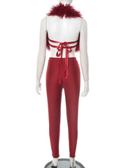 Aubree Fur Pants Set