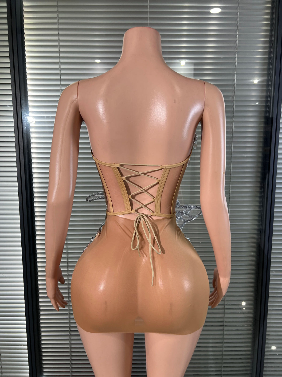 Butterfly Mesh Mini Dress