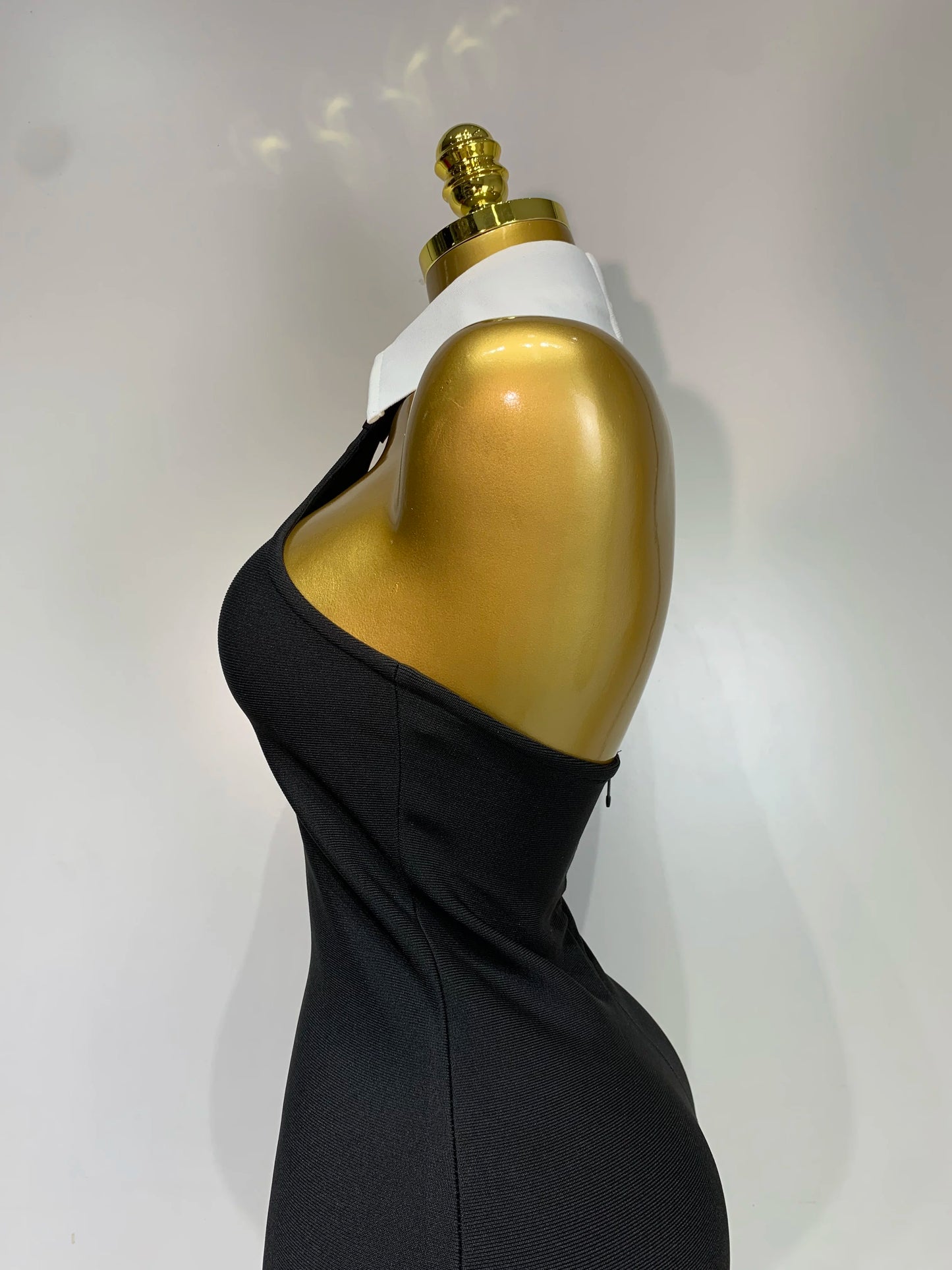 White Collar Bodycon Bandage Mini Dress