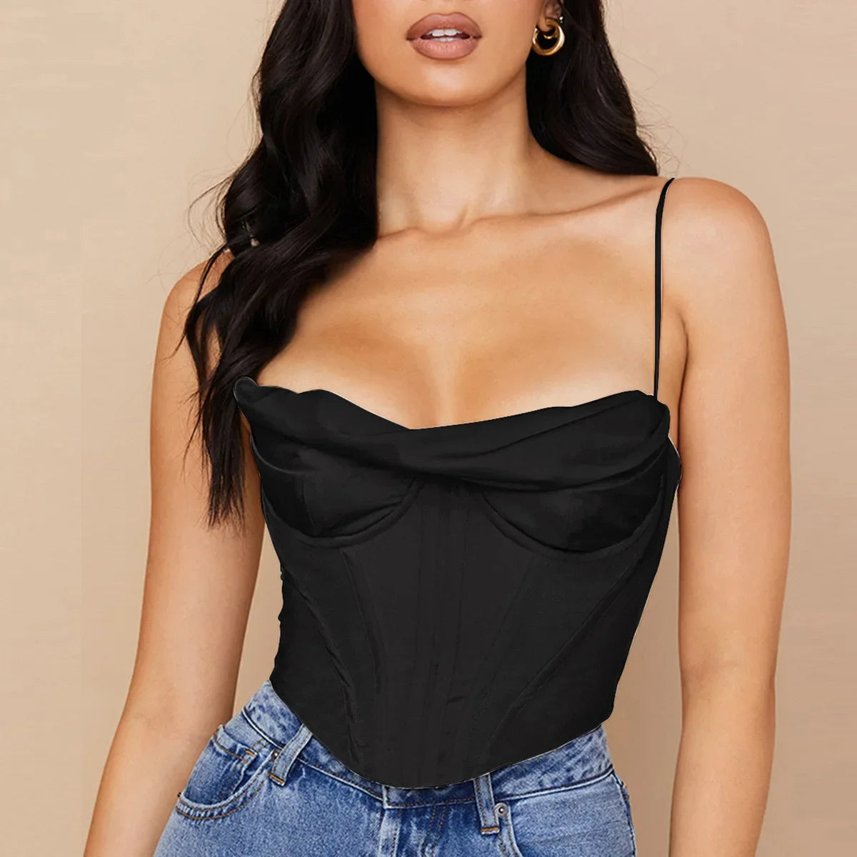 Satin Bustier Corset Top