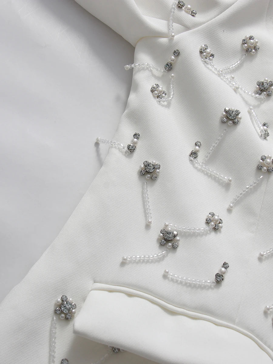 Chic Beaded Blazer Pants Set