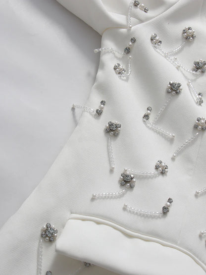 Chic Beaded Blazer Pants Set