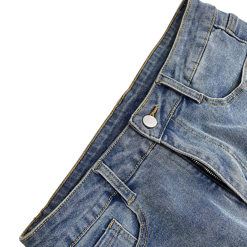 Detachable Buckle High Waist Jeans