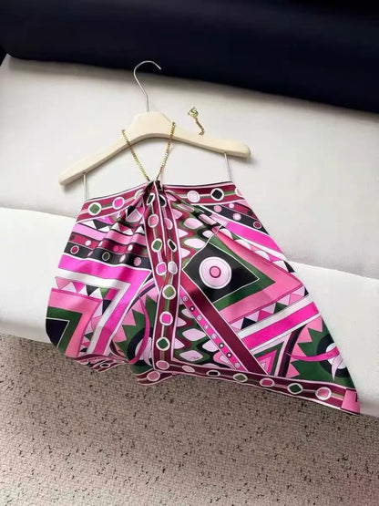 Asymmetrical Satin Tank Top