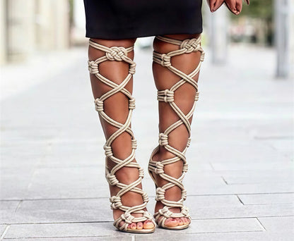 Knotted Rope Gladiator High Heels