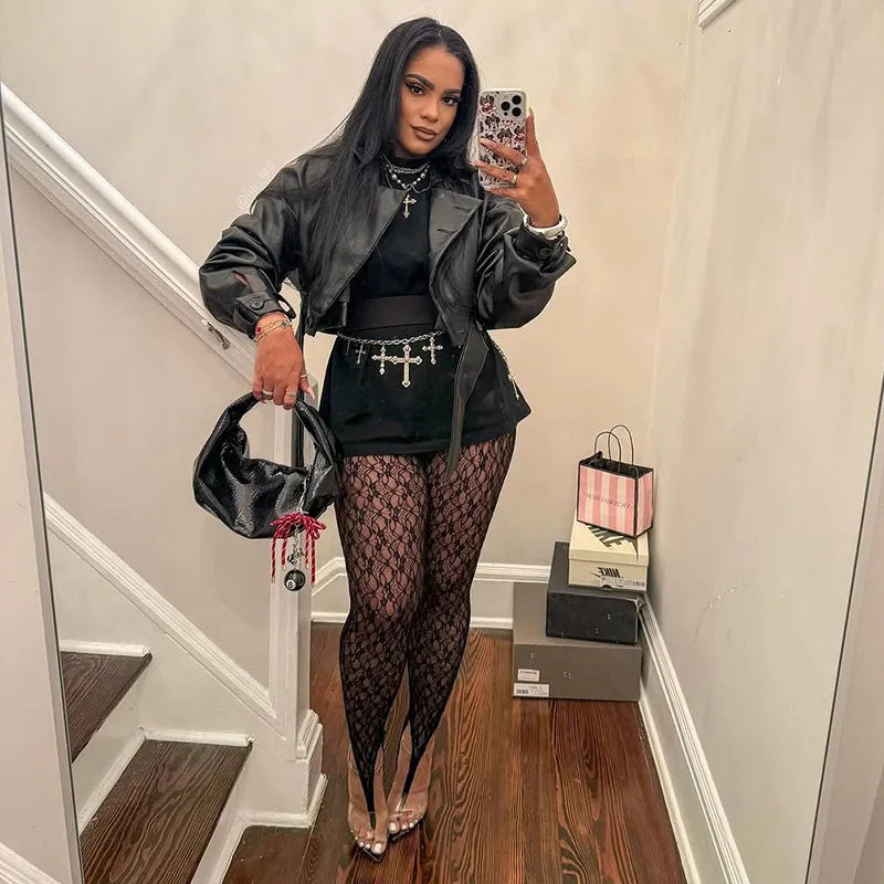 Sheer Lace High Waist Trouser