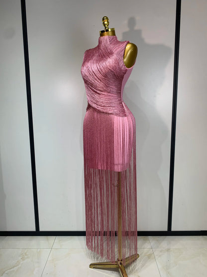 Izabella Tassel Bandage Maxi Dress