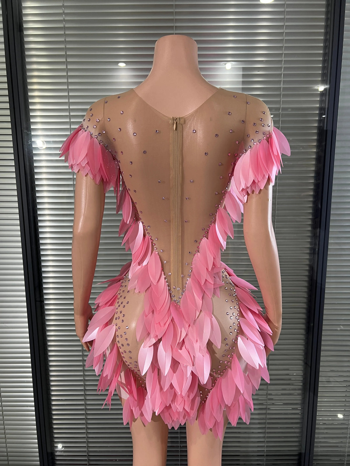 Hot Leaf Sequins Mini Dress