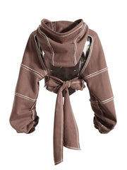 Hooded Cut Out Bandage Jacket