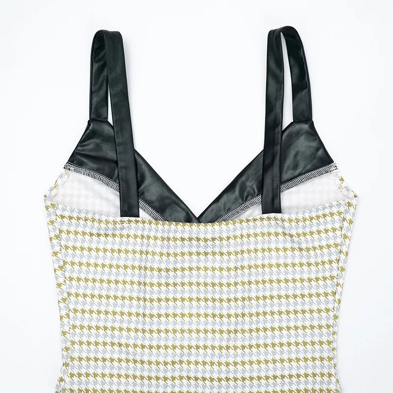 Cape Houndstooth Bodysuit Set