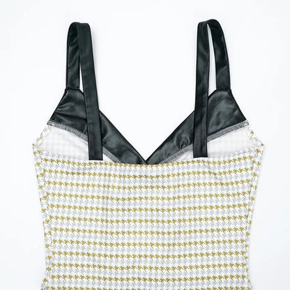 Cape Houndstooth Bodysuit Set