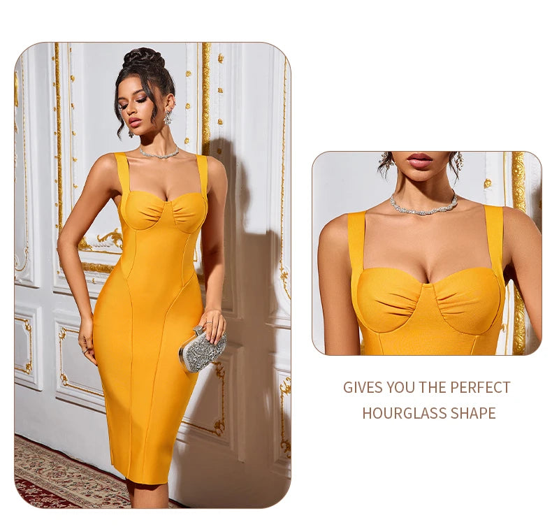 Vibrant Orange Bodycon Bandage Dress