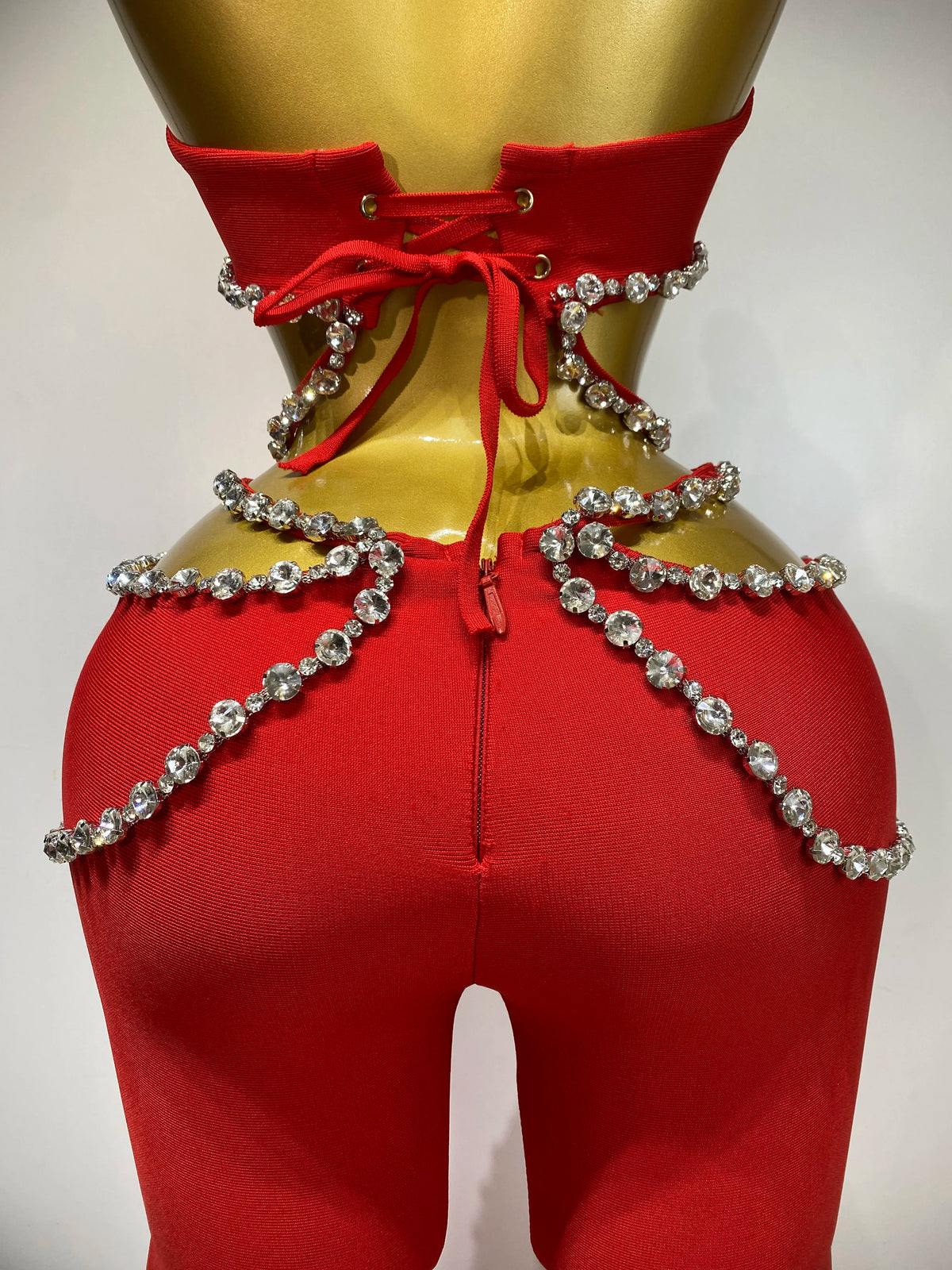 Anita Rhinestone Bandage Pants Set