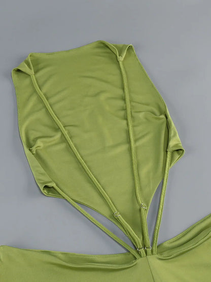 Green Cut-Out Maxi Dress