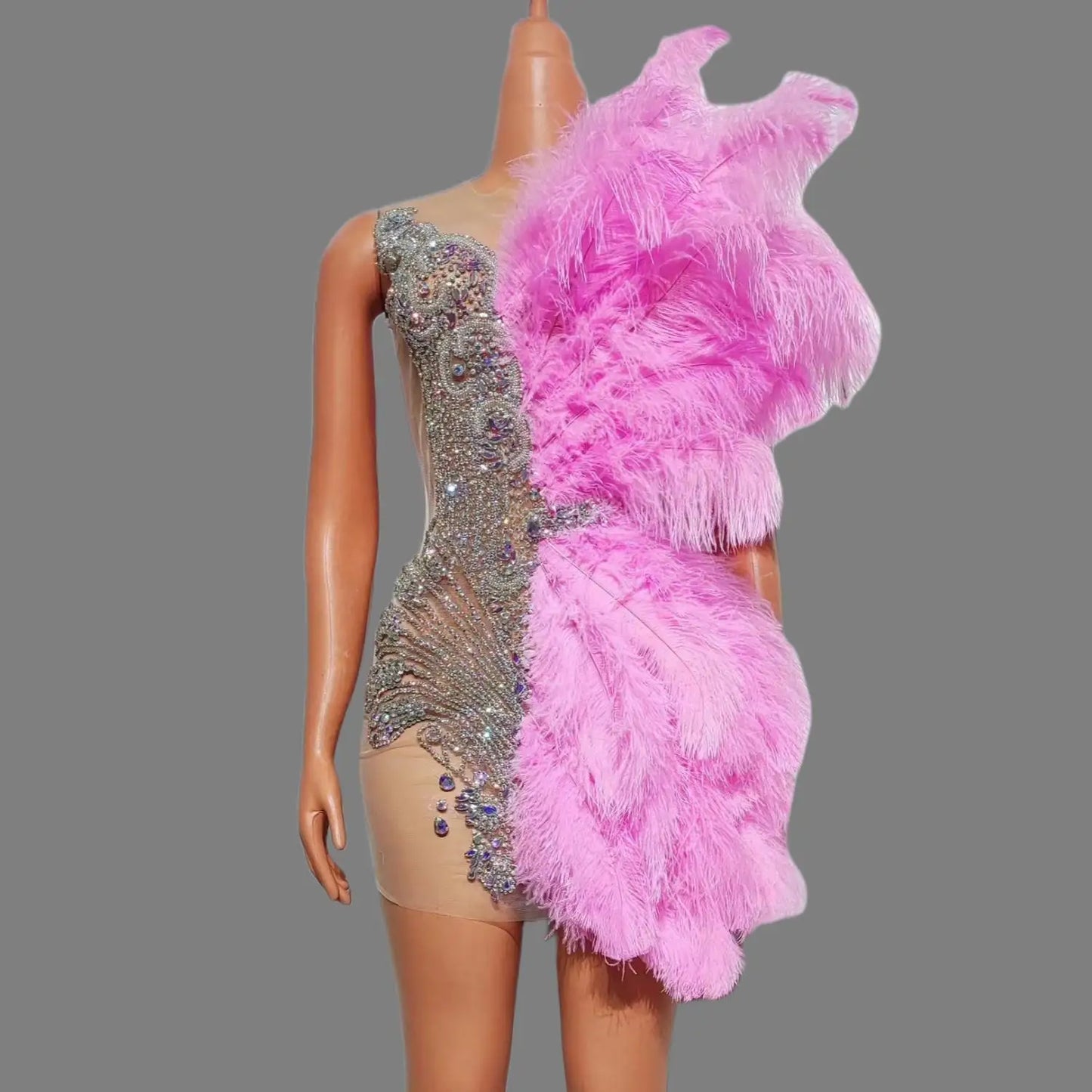 Matilda Velvet Feather Mini Dress