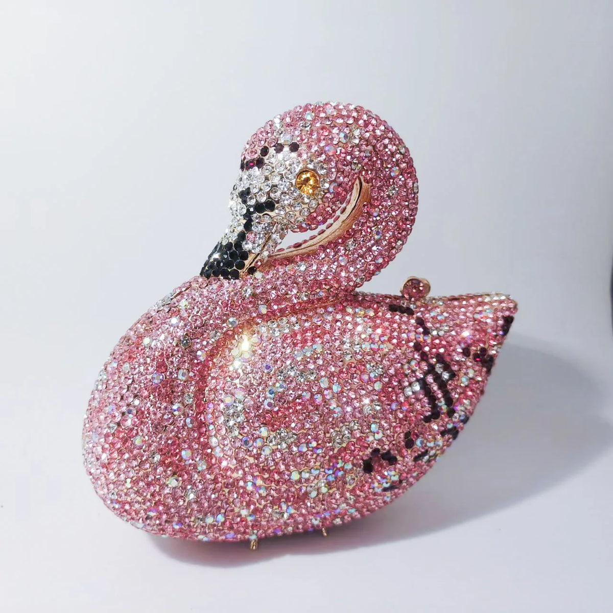 Swan Rhinestone Clutch Purse