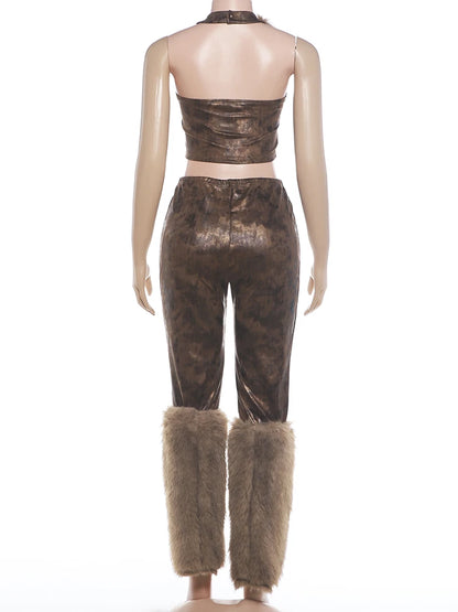 Fallon Fur Pants Set