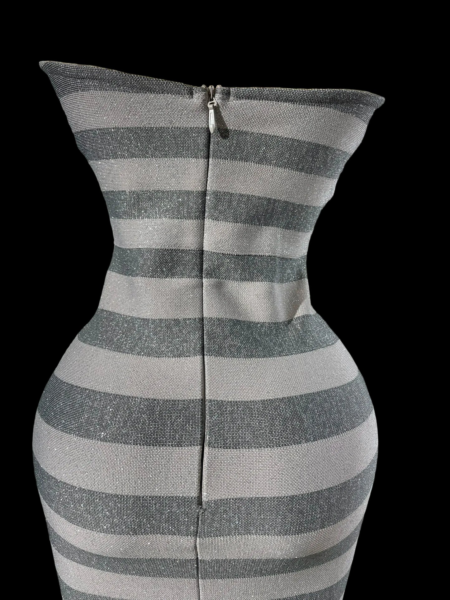 Silver Sequins Bandage Dress